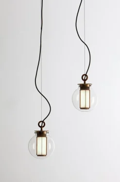 Hot Pamono Bronze and Transparent Glass Bai T Pendant II by Parachilna