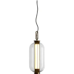 Clearance Pamono Bronze and Transparent Glass Bai T Ba Ba Pendant Lamp by Parachilna