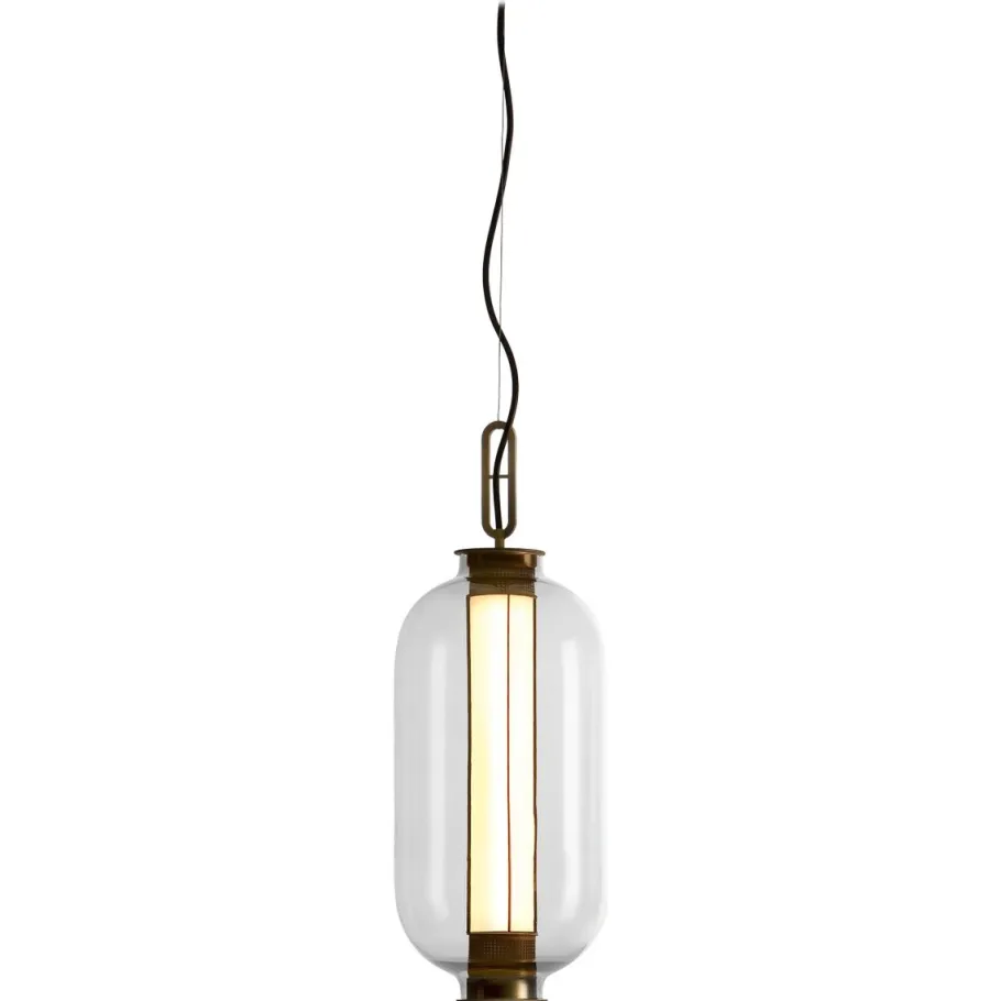 Clearance Pamono Bronze and Transparent Glass Bai T Ba Ba Pendant Lamp by Parachilna