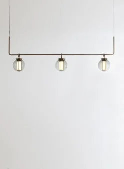 Clearance Pamono Bronze and Transparent Glass Bai T Ba Ba Pendant Lamp by Parachilna