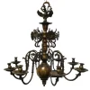 New Pamono Bronze Candle Chandelier with Eight Arms