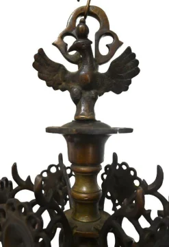 New Pamono Bronze Candle Chandelier with Eight Arms