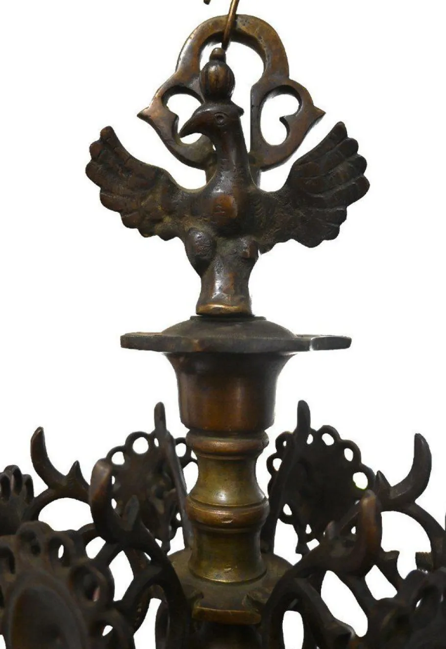 New Pamono Bronze Candle Chandelier with Eight Arms
