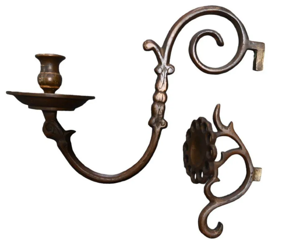 New Pamono Bronze Candle Chandelier with Eight Arms