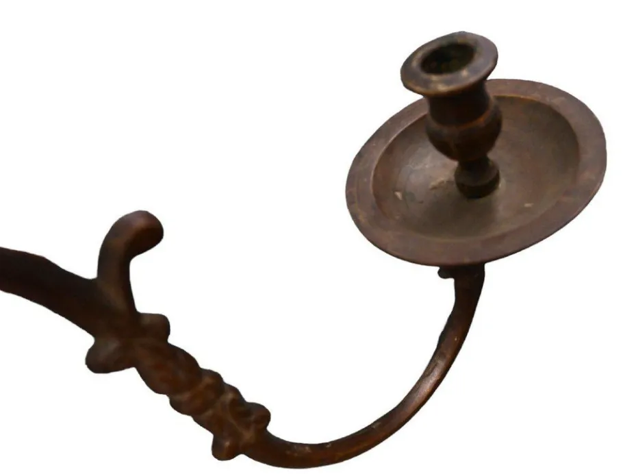 New Pamono Bronze Candle Chandelier with Eight Arms