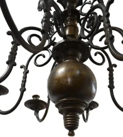 New Pamono Bronze Candle Chandelier with Eight Arms