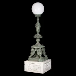 Outlet Pamono Bronze Lamps on Marble Base, 1980s, Set of 2