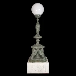 Outlet Pamono Bronze Lamps on Marble Base, 1980s, Set of 2