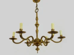Hot Pamono Bronze 6-Light Chandelier, 1970s