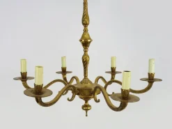 Hot Pamono Bronze 6-Light Chandelier, 1970s