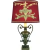 Online Pamono Bronze Living Room Lamp with Antique Embroidery, 1950s
