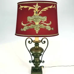 Online Pamono Bronze Living Room Lamp with Antique Embroidery, 1950s