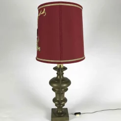 Online Pamono Bronze Living Room Lamp with Antique Embroidery, 1950s