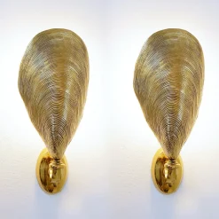 New Pamono Bronze Mussel Shell Sconces from Maison Jansen, 1970s, Set of 2