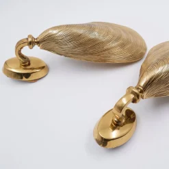 New Pamono Bronze Mussel Shell Sconces from Maison Jansen, 1970s, Set of 2