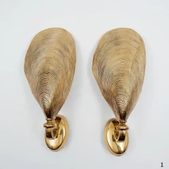 New Pamono Bronze Mussel Shell Sconces from Maison Jansen, 1970s, Set of 2