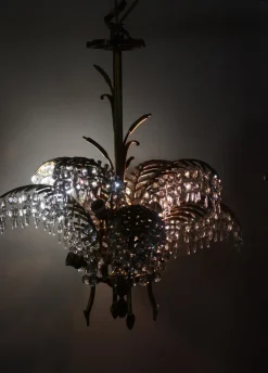 Discount Pamono Bronze Palm Tree Chandelier, 1890s
