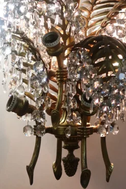 Discount Pamono Bronze Palm Tree Chandelier, 1890s