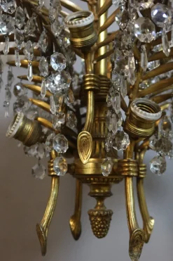Discount Pamono Bronze Palm Tree Chandelier, 1890s