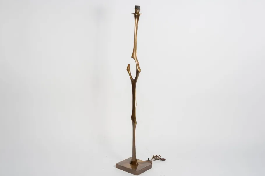 New Pamono Bronze Sculptural Floor Lamp by Willy Daro, 1970s