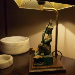 Discount Pamono Bronze Table Lamp of Prince Phra Aphai Man Playing Jakhee, Thailand, 1970s