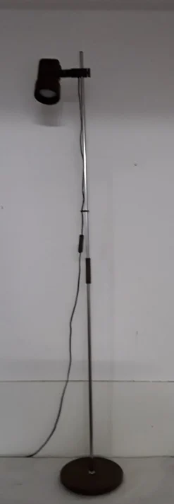 Hot Pamono Brown, Black & Chrome Metal Adjustable Floor Lamp, 1980s