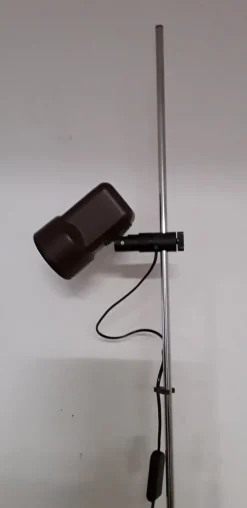 Hot Pamono Brown, Black & Chrome Metal Adjustable Floor Lamp, 1980s