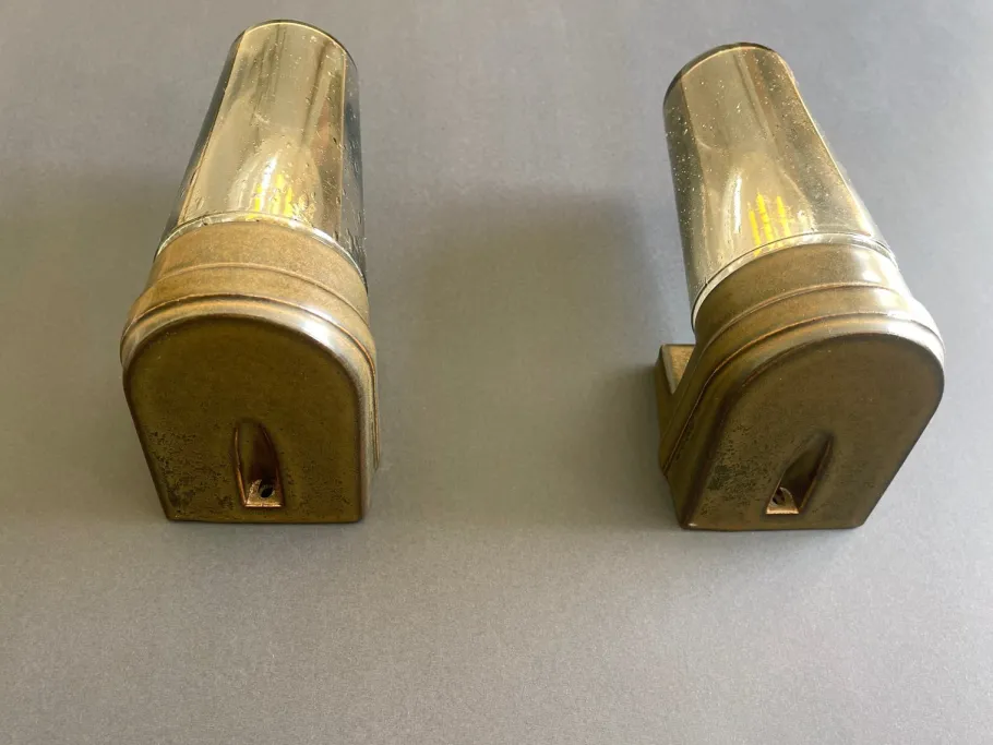 Online Pamono Brown Ceramic and Glass Sconces by Ifö, 1960s, Set of 2