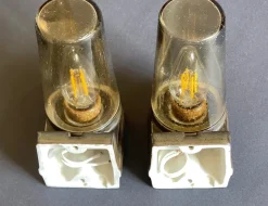 Online Pamono Brown Ceramic and Glass Sconces by Ifö, 1960s, Set of 2