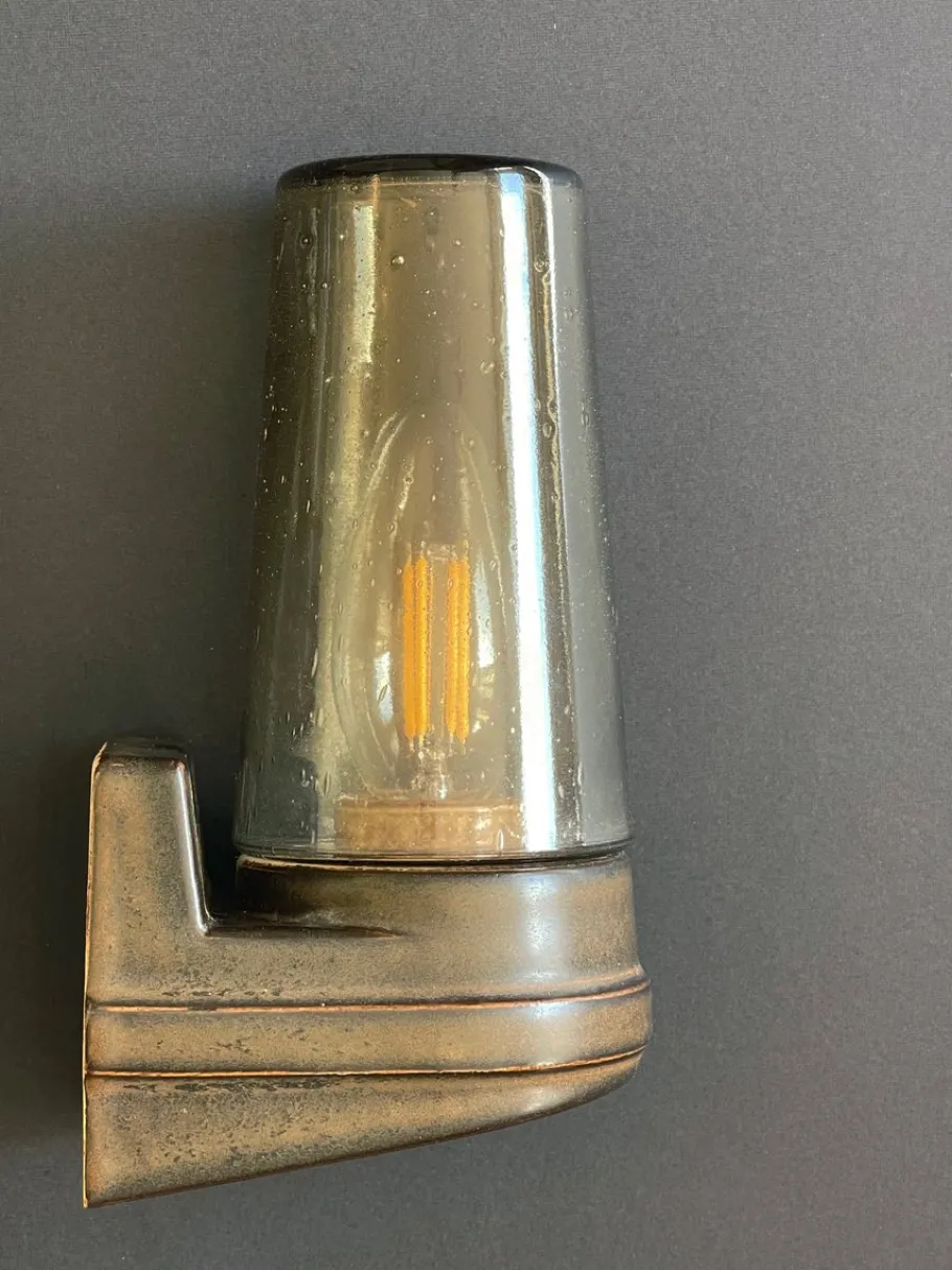 Online Pamono Brown Ceramic and Glass Sconces by Ifö, 1960s, Set of 2