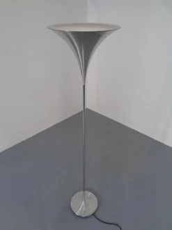 Sale Pamono Brush Finished Aluminium Tulip Uplight from Doria, 1960s