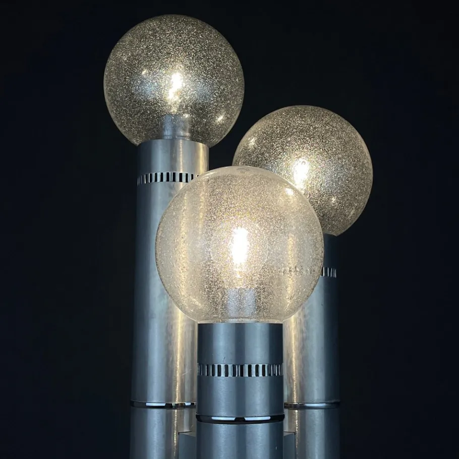 Hot Pamono Brushed Aluminum Floor Lamp, Italy, 1970s