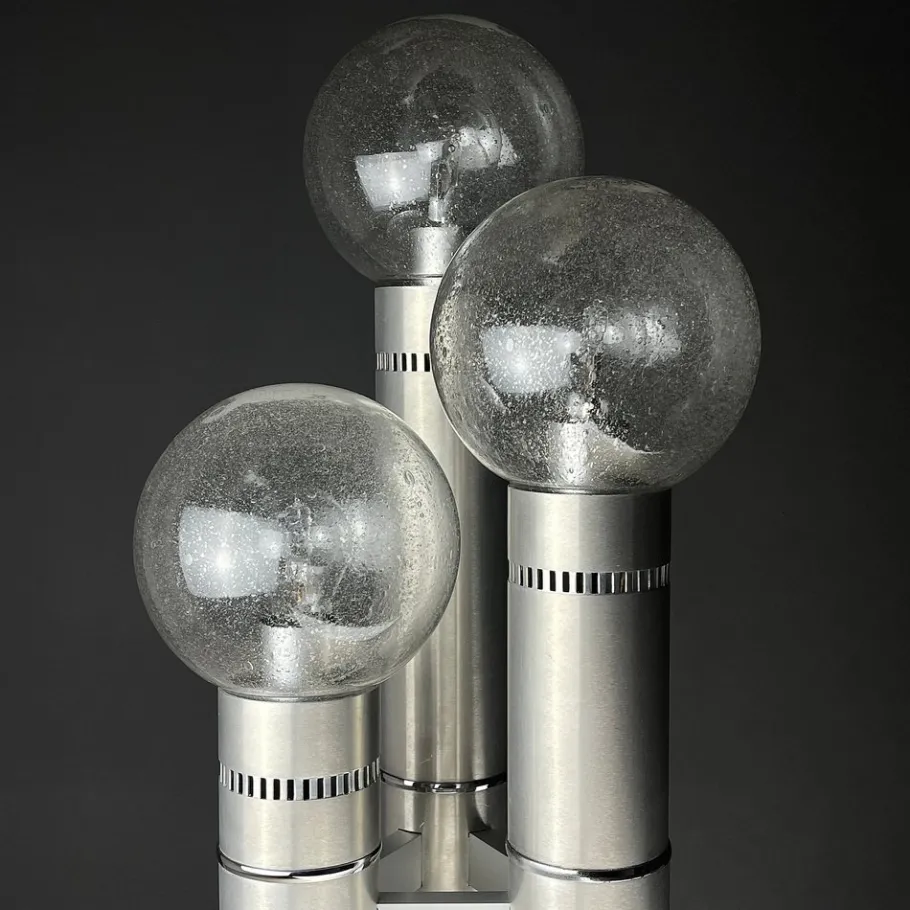 Hot Pamono Brushed Aluminum Floor Lamp, Italy, 1970s