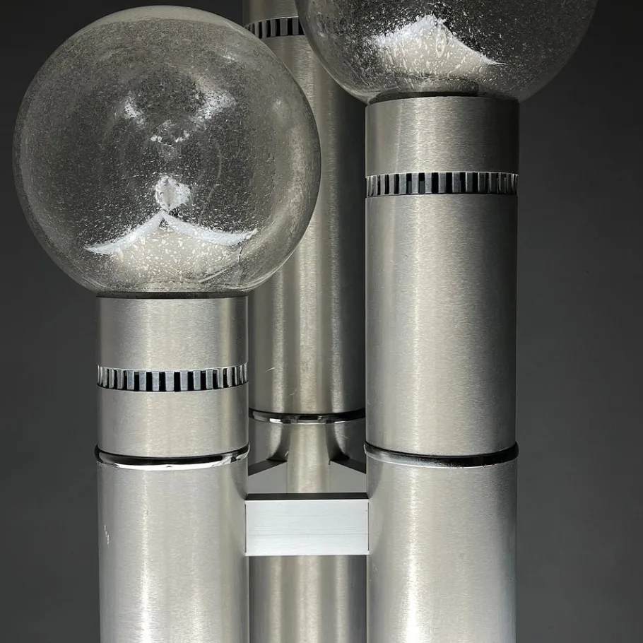 Hot Pamono Brushed Aluminum Floor Lamp, Italy, 1970s