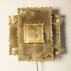 New Pamono Brutalist Brass Wall Sconces by Holm Sørensen, Set of 2