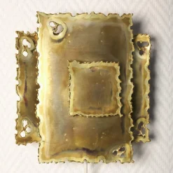 New Pamono Brutalist Brass Wall Sconces by Holm Sørensen, Set of 2