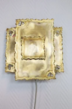 New Pamono Brutalist Brass Wall Sconces by Holm Sørensen, Set of 2