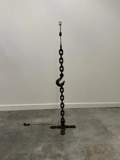 Discount Pamono Brutalist Cast Iron & Marine Chain Links Floor Lamp, France, 1960s