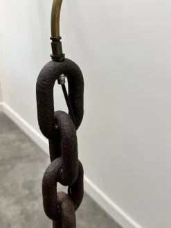 Discount Pamono Brutalist Cast Iron & Marine Chain Links Floor Lamp, France, 1960s