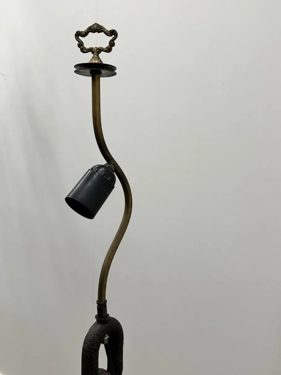 Discount Pamono Brutalist Cast Iron & Marine Chain Links Floor Lamp, France, 1960s