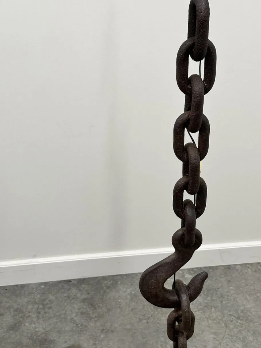 Discount Pamono Brutalist Cast Iron & Marine Chain Links Floor Lamp, France, 1960s