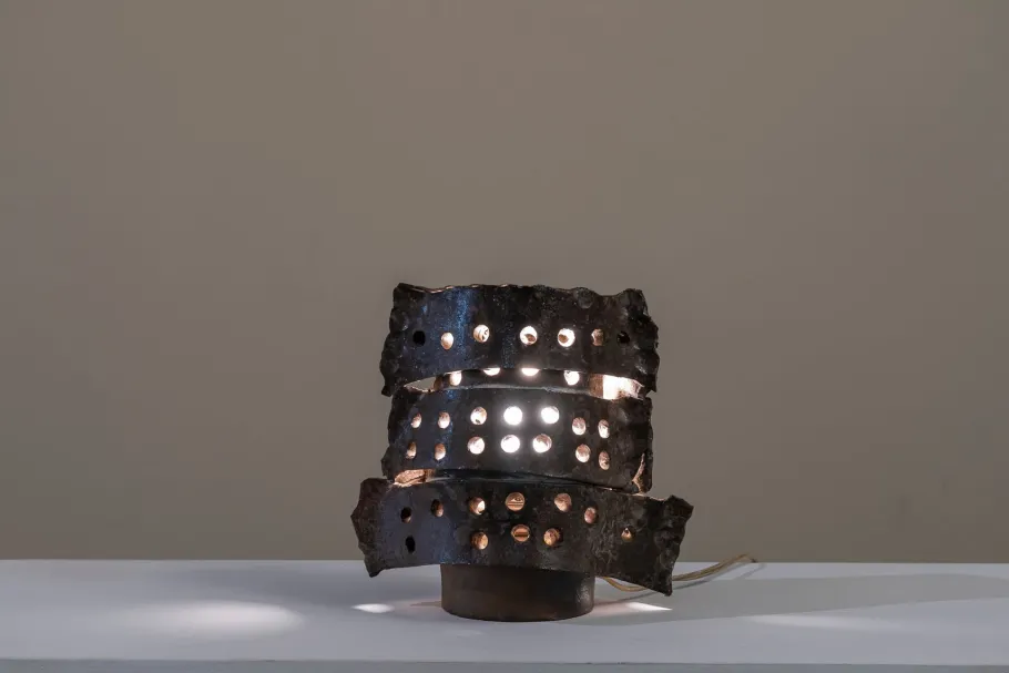 New Pamono Brutalist Ceramic Lamp, 1970s