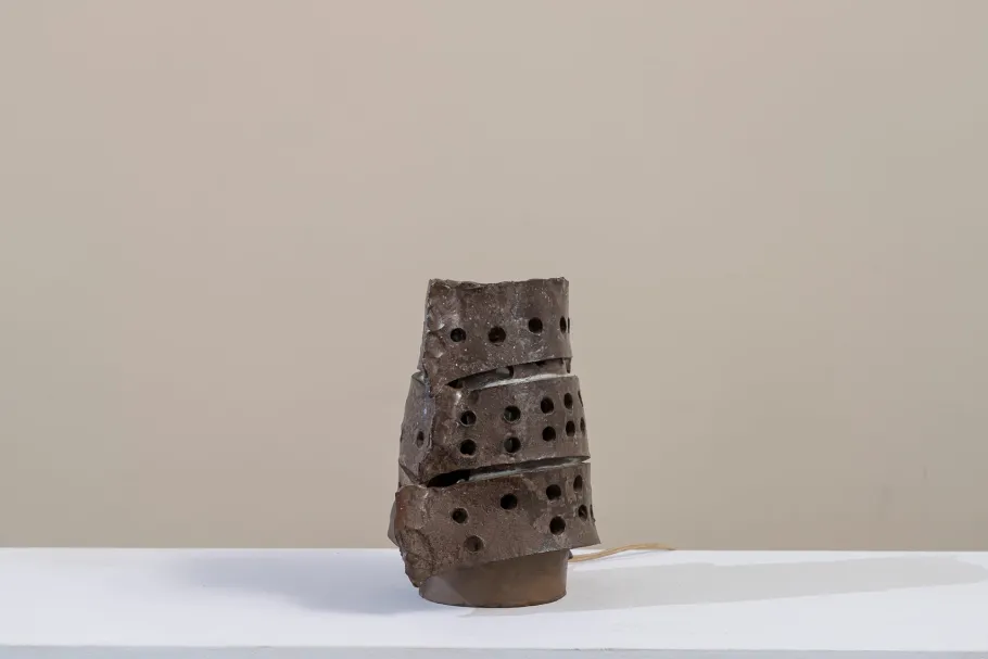 New Pamono Brutalist Ceramic Lamp, 1970s