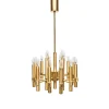 Clearance Pamono Brutalist Chandelier in Brass with 16 Arms by Angelo Brotto for Esperia, Italy, 1960s