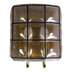 Sale Pamono Brutalist Double Wall Light in Glass from Glashütte Limburg