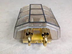 Sale Pamono Brutalist Double Wall Light in Glass from Glashütte Limburg