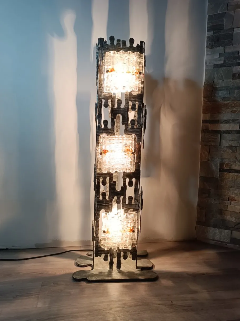 Best Pamono Brutalist Floor Lamp attributed to Albano Poli for Poliarte, 1970s
