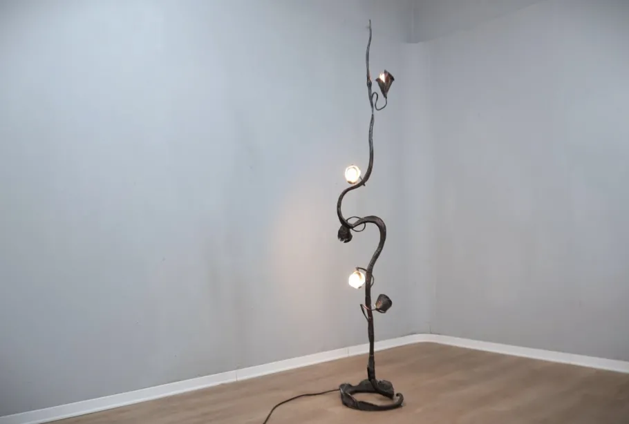 New Pamono Brutalist Floor Lamp by Salvino Marsura, 1970s