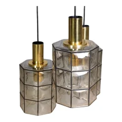 Clearance Pamono Brutalist Hanging Light from Glashütte Limburg