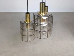 Clearance Pamono Brutalist Hanging Light from Glashütte Limburg